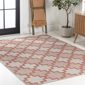 Cyrus Modern Geometric Tile Pattern Indoor/Outdoor Area Rug